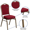 Hotel Commercial Banquet Side Chair in Red Fabric - Gold Frame
