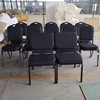 Worship Banquet Black Church Chair Sturdy 16 Gauge Thicker Steel Frame 19 inches Comfortable Padded Commercial Side Chair
