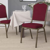 Hotel Commercial Banquet Side Chair in Red Fabric - Gold Frame